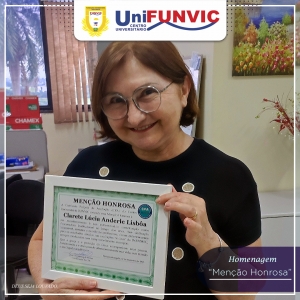 Homenagem de "Menção Honrosa" à Pesquisadora Institucional" Profa. Clarete Anderle Lisbôa