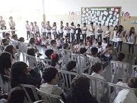 Recital de poesias e exposição de máscaras